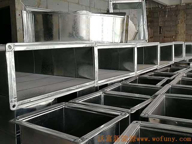 青島沃富新能源承建青島市小水清溝村改造配套學校空氣源熱泵項目——全熱回收通風管道